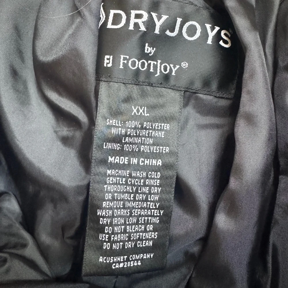 FootJoy DryJoys Golf Rain Pants XXL Regular Black Convertible Zip Off Waterproof